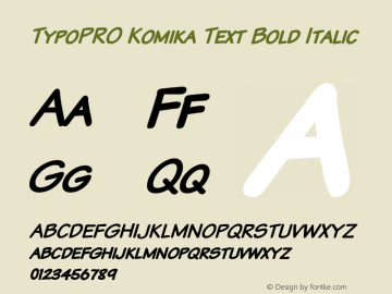 TypoPRO Komika Text Bold Italic 2.0图片样张