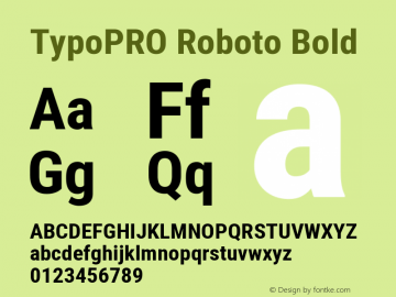 TypoPRO Roboto Bold Version 2.000980; 2014 Font Sample