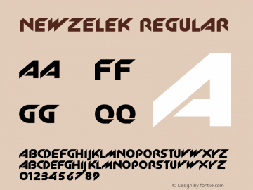 NewZelek Regular Macromedia Fontographer 4.1 02.02.97图片样张
