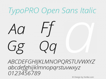 TypoPRO Open Sans Italic Version 1.10图片样张