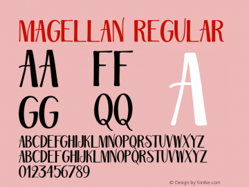Magellan Regular Version 1.000 2015 initial release Font Sample