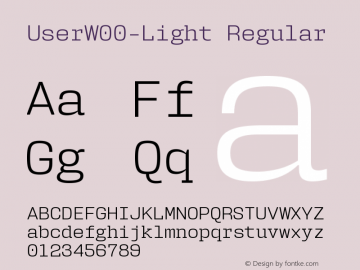 UserW00-Light Regular Version 1.10 Font Sample