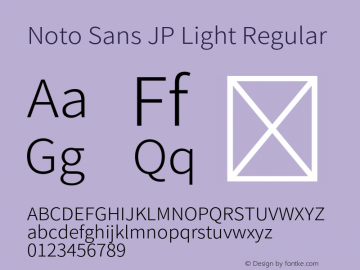 Noto Sans JP Light Regular Unknown图片样张