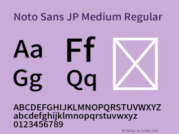 Noto Sans JP Medium Regular Unknown图片样张