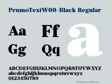 PrumoTextW00-Black Regular Version 1.10 Font Sample