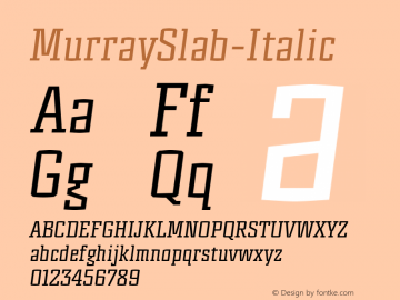 MurraySlab-Italic ☞ Version 1.000 2012 initial release;com.myfonts.kyryll-tkachev.murray-slab.italic.wfkit2.3NWy图片样张