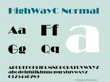 HighWayC Normal 1.0 Tue Feb 06 18:07:31 1996 Font Sample