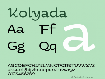 Kolyada ☞ Version 1.000 2013 initial release;com.myfonts.easy.kyryll-tkachev.kolyada.regular.wfkit2.version.3WMk Font Sample