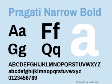 Pragati Narrow Bold Version 1.009;PS 001.009;hotconv 1.0.70;makeotf.lib2.5.58329 Font Sample