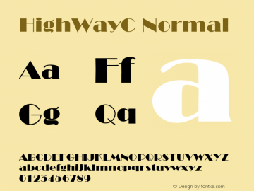 HighWayC Normal 1.0 Tue Feb 06 18:07:31 1996 Font Sample