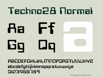 Techno28 Normal 001.001 Font Sample