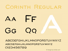 Corinth Regular Version 1.000 Font Sample