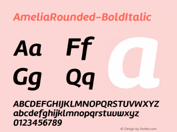AmeliaRounded-BoldItalic ☞ Version 001.001;com.myfonts.easy.tipotype.amelia-rounded.bold-italic.wfkit2.version.4ohB Font Sample