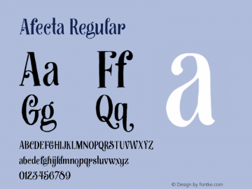 Afecta Regular 1.000 Font Sample