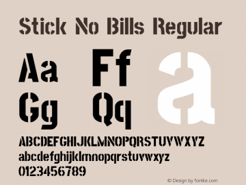 Stick No Bills Regular Version 1.10; ttfautohint (v1.3) Font Sample