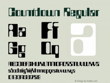 Countdown Regular 1.0 Font Sample