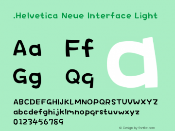 .Helvetica Neue Interface Light 10.0d35e1图片样张