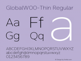 GlobalW00-Thin Regular Version 1.20 Font Sample