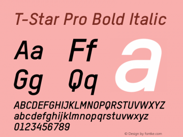 T-Star Pro Bold Italic Version 3.000图片样张
