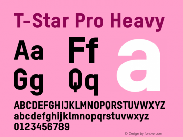T-Star Pro Heavy Version 3.000 Font Sample