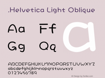 .Helvetica Light Oblique 6.0d1e1 Font Sample