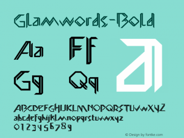 Glamwords-Bold ☞ Version 1.0;com.myfonts.easy.mostardesign.glamwords.bold.wfkit2.version.3jXQ图片样张