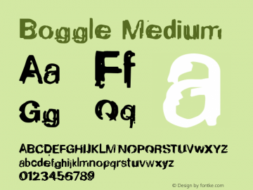 Boggle Medium Version 1.00 Font Sample