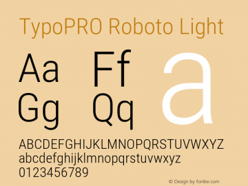 TypoPRO Roboto Light Version 2.001047; 2014图片样张