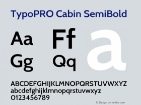 TypoPRO Cabin SemiBold Version 1.005图片样张