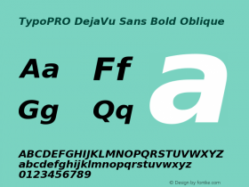 TypoPRO DejaVu Sans Bold Oblique Version 2.34 Font Sample