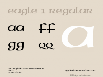 Eagle 1 Regular Converted from C:\TRUETYPE\UNCIAL.TF1 by ALLTYPE Font Sample