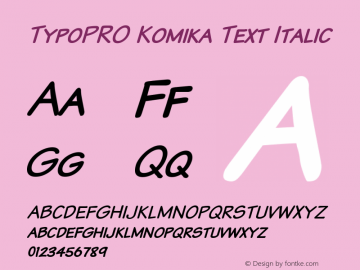 TypoPRO Komika Text Italic 2.0图片样张