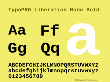 TypoPRO Liberation Mono Bold Version 2.00.1 Font Sample