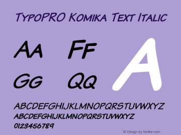 TypoPRO Komika Text Italic 2.0图片样张