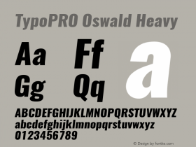 TypoPRO Oswald Heavy 3.0; ttfautohint (v0.95.6-bc232) -l 8 -r 50 -G 200 -x 0 -w 