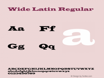 Wide Latin Regular Version 1.10 Font Sample