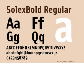 SolexBold Regular Macromedia Fontographer 4.1.4 4/20/00图片样张