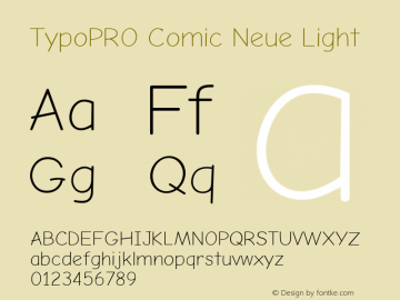 TypoPRO Comic Neue Light Version 1.000 Font Sample
