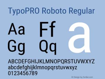 TypoPRO Roboto Regular Version 2.001047; 2014 Font Sample