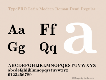 TypoPRO Latin Modern Roman Demi Regular Version 2.004;PS 2.004;hotconv 1.0.49;makeotf.lib2.0.14853 Font Sample