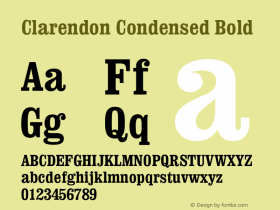 Clarendon Condensed Bold Version 1.3 (Hewlett-Packard)图片样张