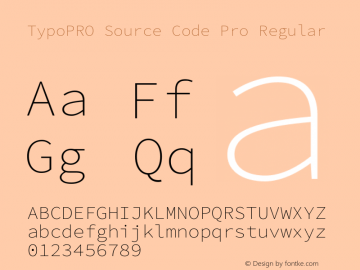 TypoPRO Source Code Pro Regular Version 1.017;PS Version 1.000;hotconv 1.0.70;makeotf.lib2.5.5900 Font Sample