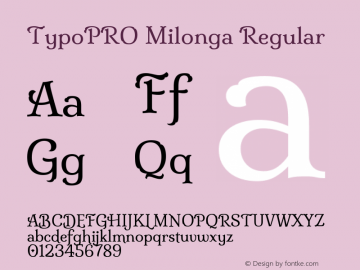 TypoPRO Milonga Regular Version 1.000; ttfautohint (v0.93) -l 8 -r 50 -G 200 -x 14 -w 