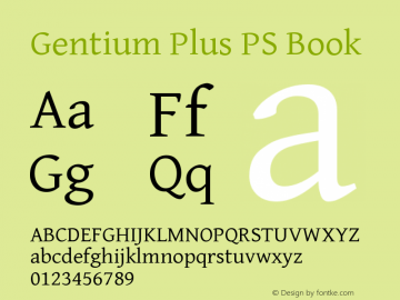 Gentium Plus PS Book Version gentiumps-1.1 (from Font Sample