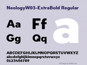 NeologyW03-ExtraBold Regular Version 4.46图片样张