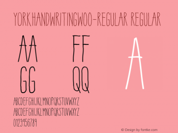 YorkHandwritingW00-Regular Regular Version 1.00 Font Sample