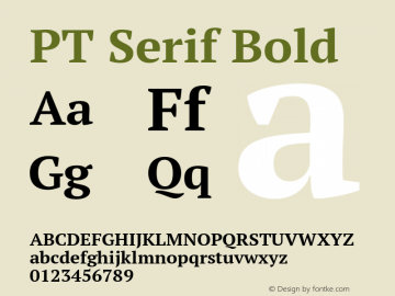 PT Serif Bold Version 1.000 Font Sample