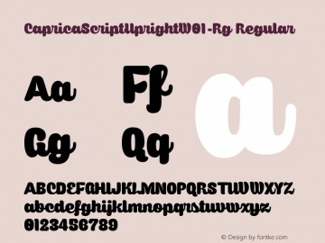 CapricaScriptUprightW01-Rg Regular Version 1.00 Font Sample