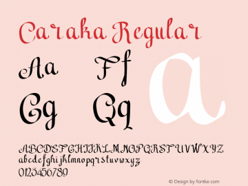 Caraka Regular Version 1.000 Font Sample