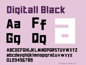 Digitall Black Version 1.000 Font Sample